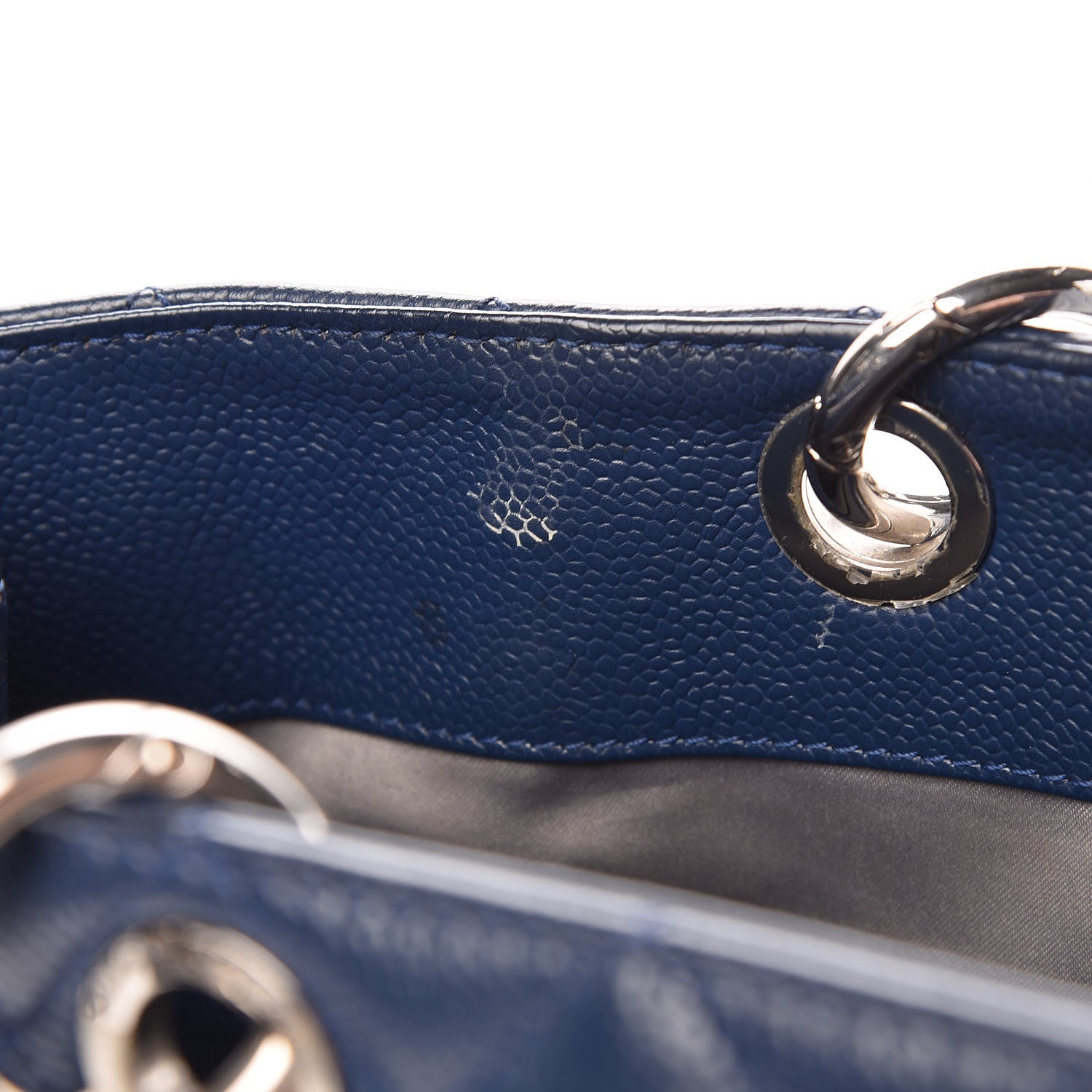 Chanel Caviar Quilted XL Grand Shopping Tote GST Navy Blue 10 of 18