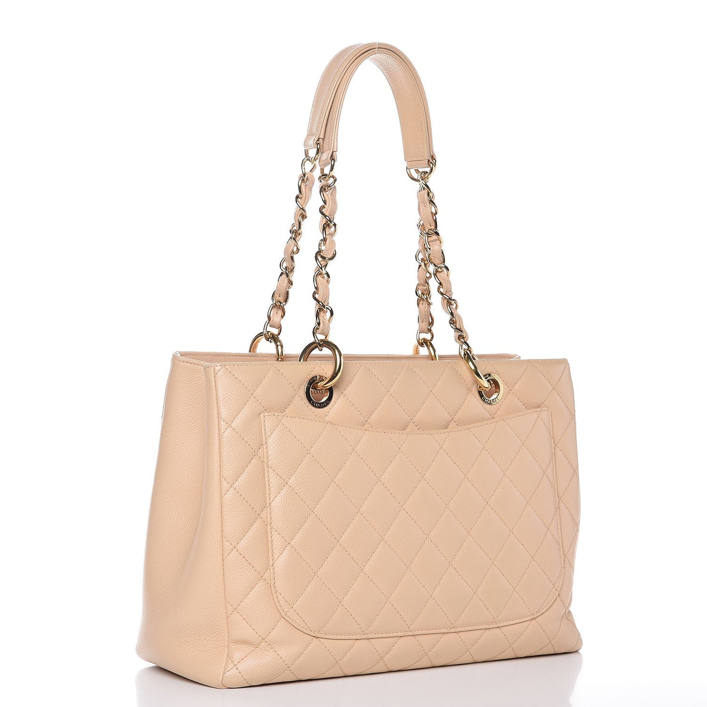 Caviar Quilted Grand Shopping Tote GST Beige Clair