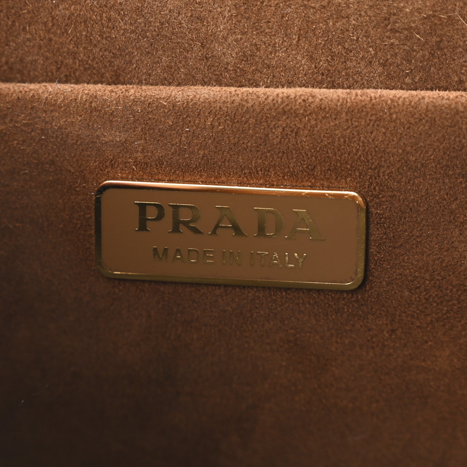 Prada Velluto Ricamo Cahier Shoulder Bag Cammello 6 of 9