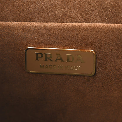 Prada Velluto Ricamo Cahier Shoulder Bag Cammello 6 of 9