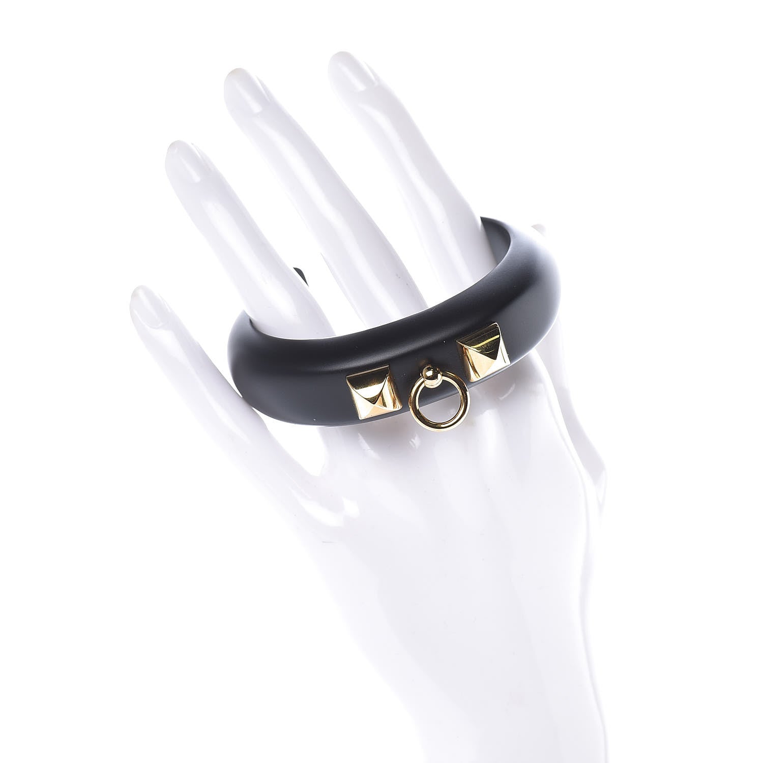 Hermes Pearwood Medor Fine Cuff S Bracelet Black 2 of 6