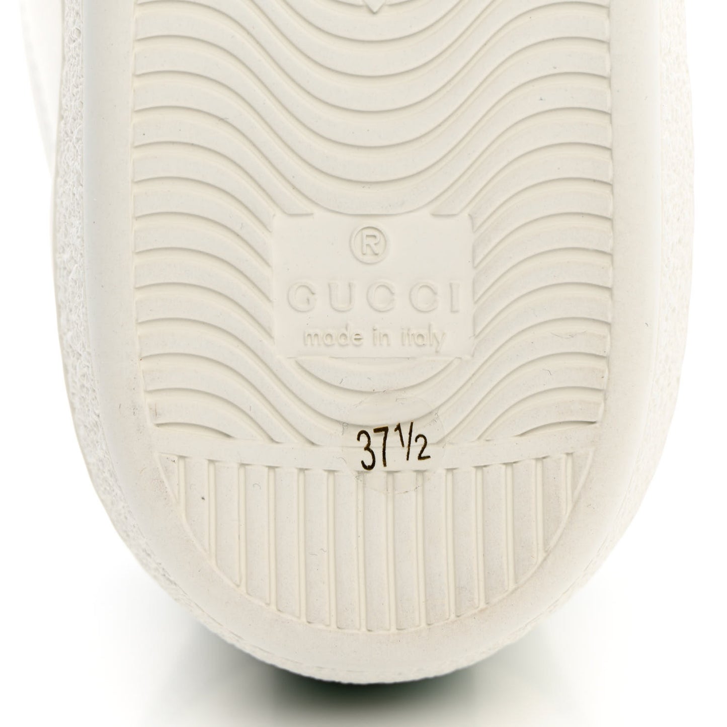 Calfskin Web Pig Kitten Embroidered Womens Ace Sneakers 37.5 White