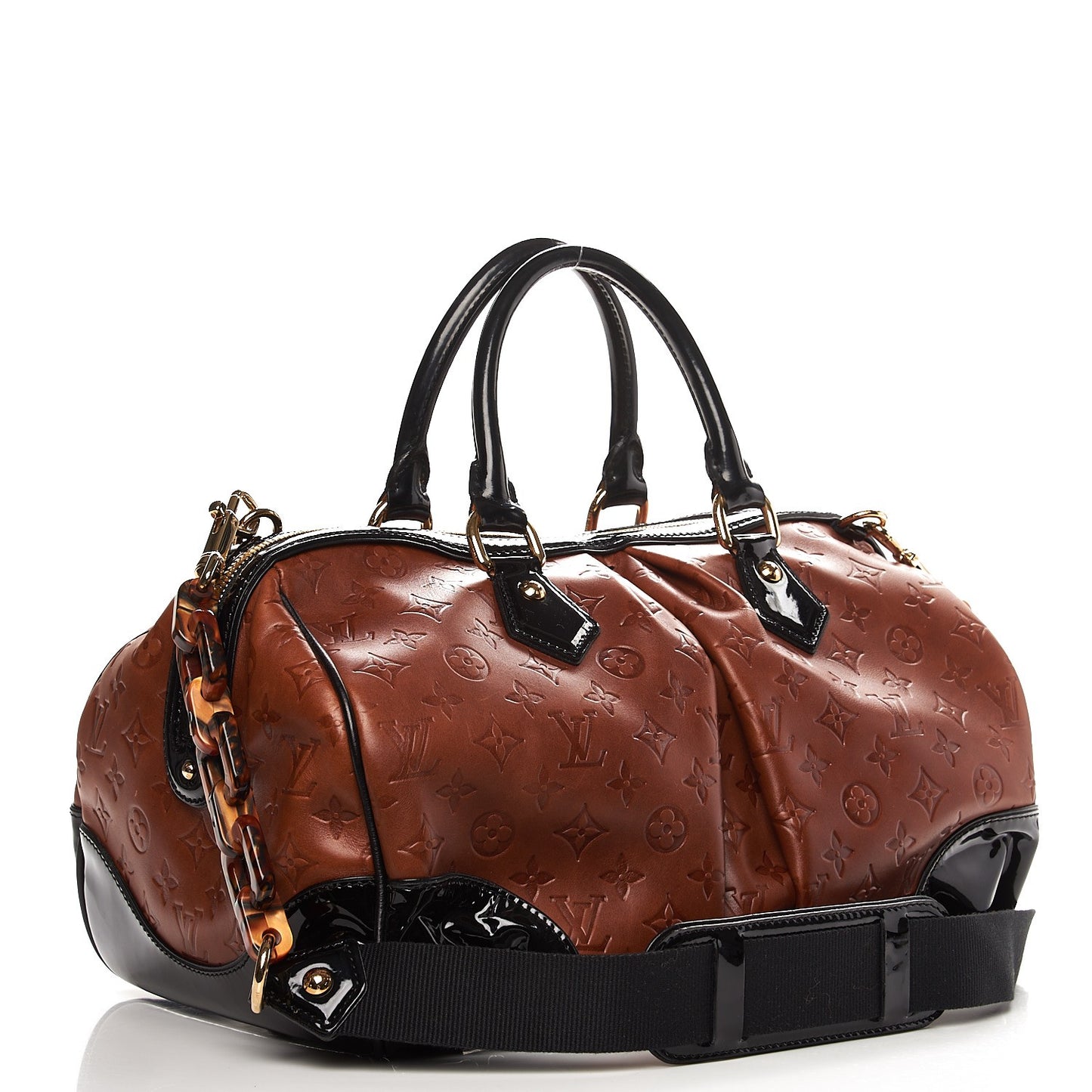 Cuir Embossed Monogram Stephen Bag Fauve