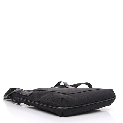 Gucci Monogram Flat Messenger Bag Black 3 of 10