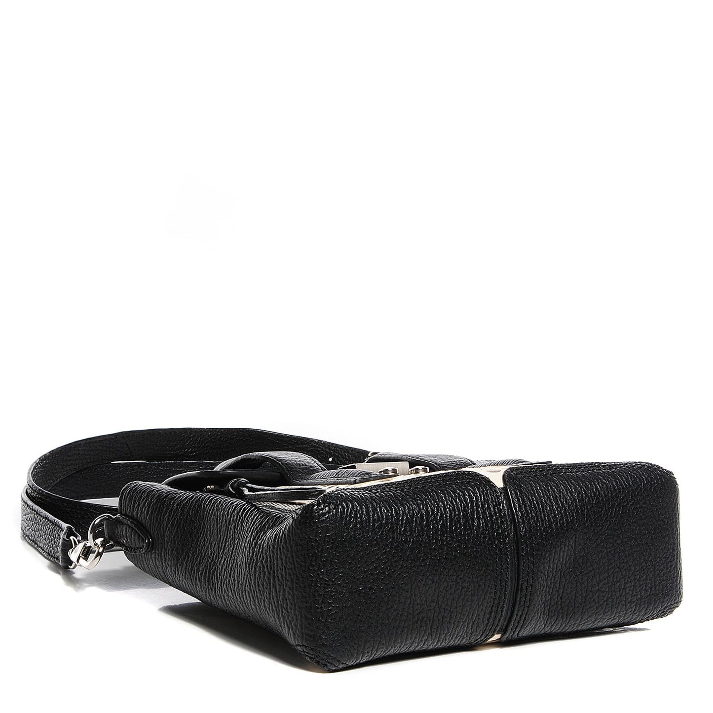 3.1 Pebbled Leather Elaphe Mini Pashli Satchel Natural Black