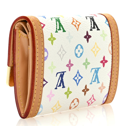 Louis Vuitton Monogram Multicolor Porte-Monnaie Plat Coin Purse White 3 of 6