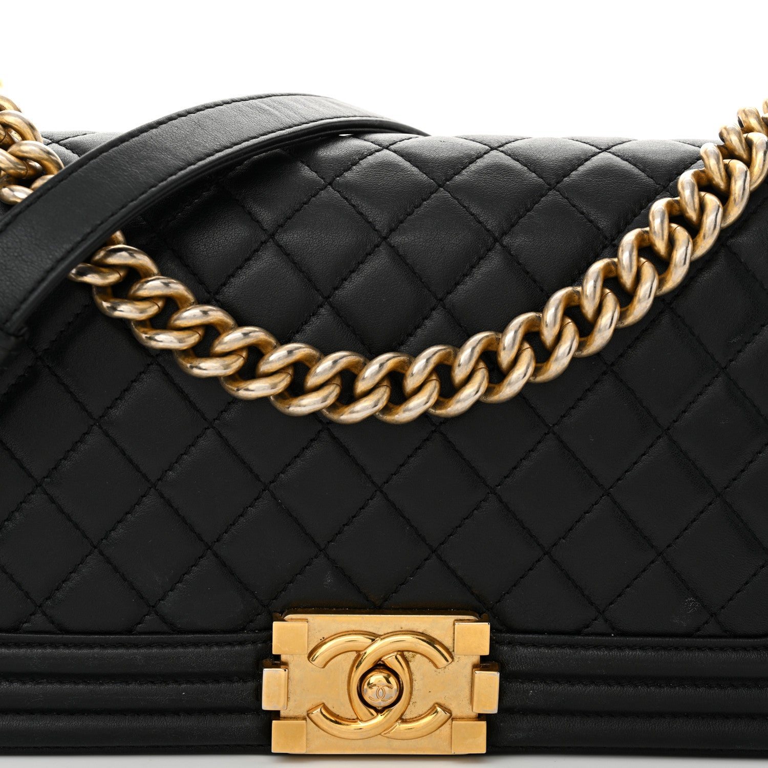 Chanel Lambskin Quilted Medium Boy Flap Black 8 of 12