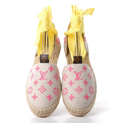 Louis Vuitton Canvas Monogram Starboard Espadrille Flats 38 Rose Pop 5 of 11