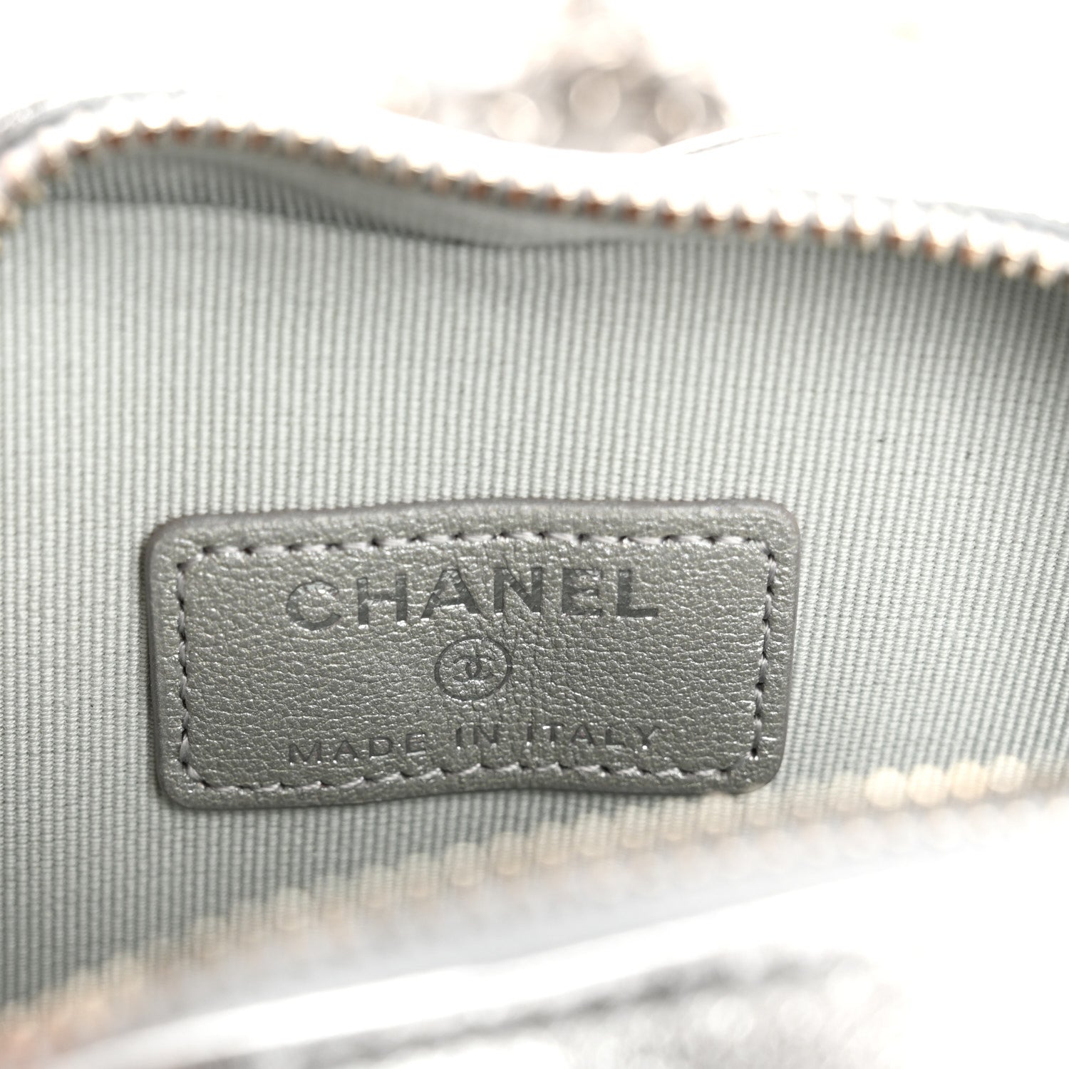 Chanel Metallic Lambskin Quilted CC In Love Heart Waist Belt Bag With Chain Silver 6 of 11