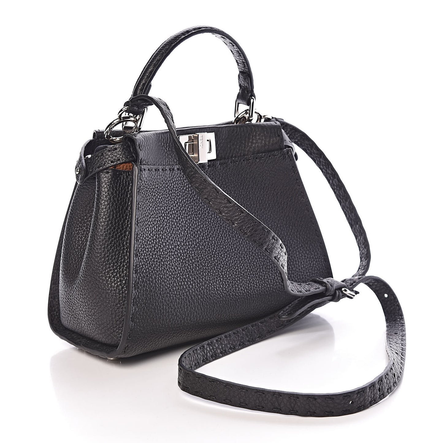 Cuoio Romano Selleria Bi-Color Mini Peekaboo Iconic Satchel Black Mou