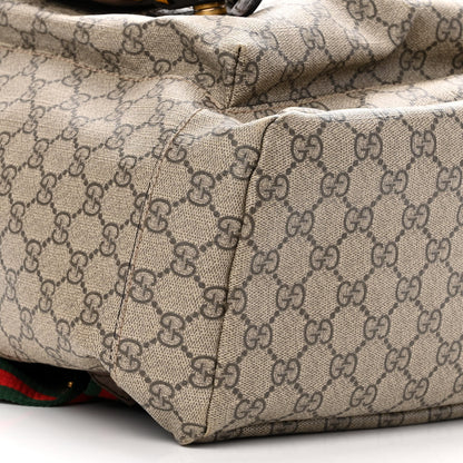 Gucci Soft GG Supreme Monogram Neo Vintage Double Buckle Backpack Beige New Acero Crop 9 of 10