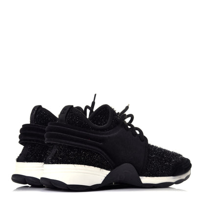Chanel Stretched Fabric Velvet CC Womens Sneakers 38.5 Black 4 of 7