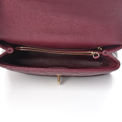 Chanel Caviar Elaphe Quilted Small Coco Handle Flap Burgundy 5 of 14