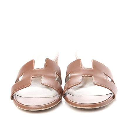 Hermes Calfskin Oasis Sandals 39.5 Gold 5 of 11