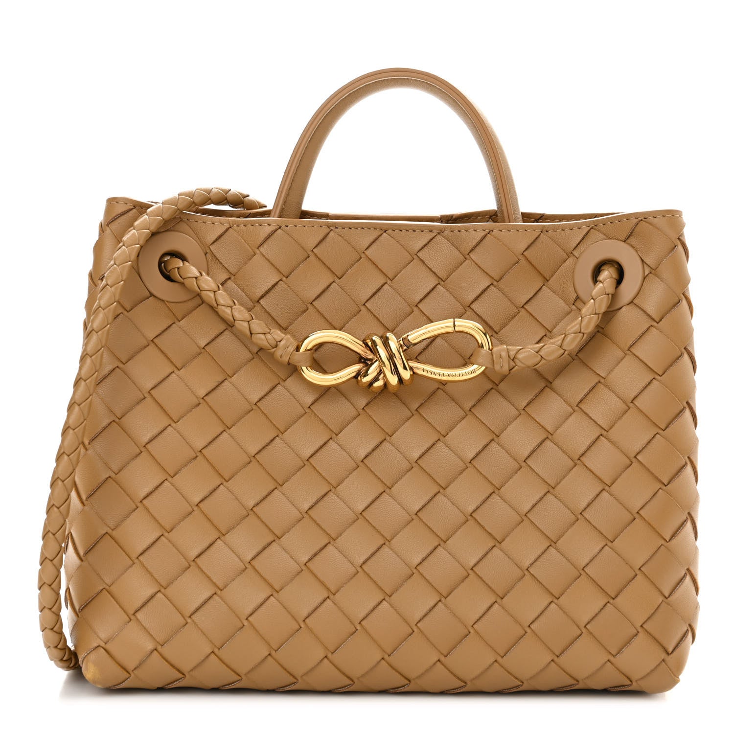 Bottega Veneta Nappa Intrecciato Small Andiamo Shoulder Bag Dark Praline 1 of 10