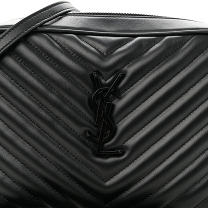 Saint Laurent Calfskin Matelasse Monogram Monochrome Lou Camera Bag Black 8 of 10