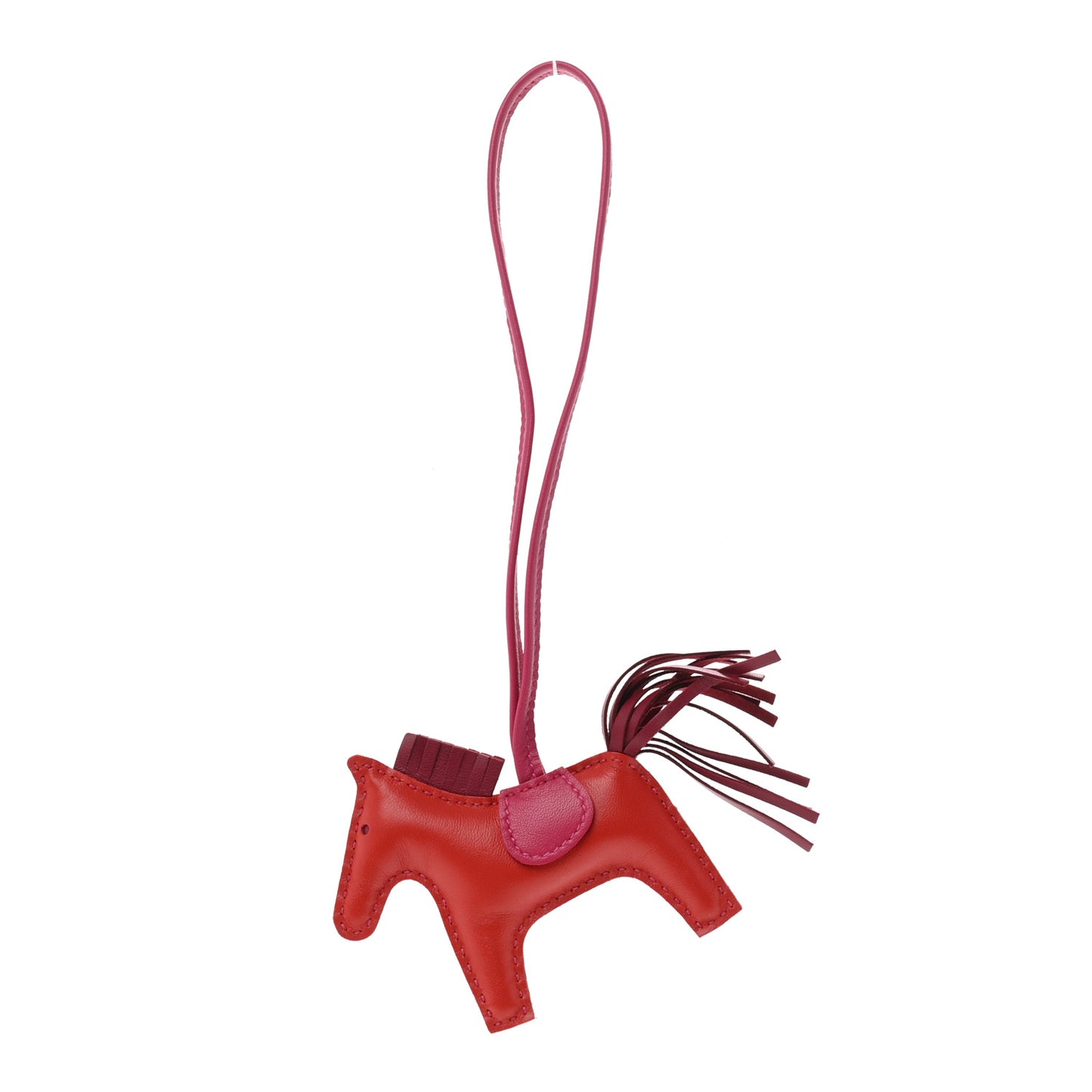 Milo Lambskin Grigri Rodeo Horse Bag Charm PM Rouge Indien Rubis Rose Mexico
