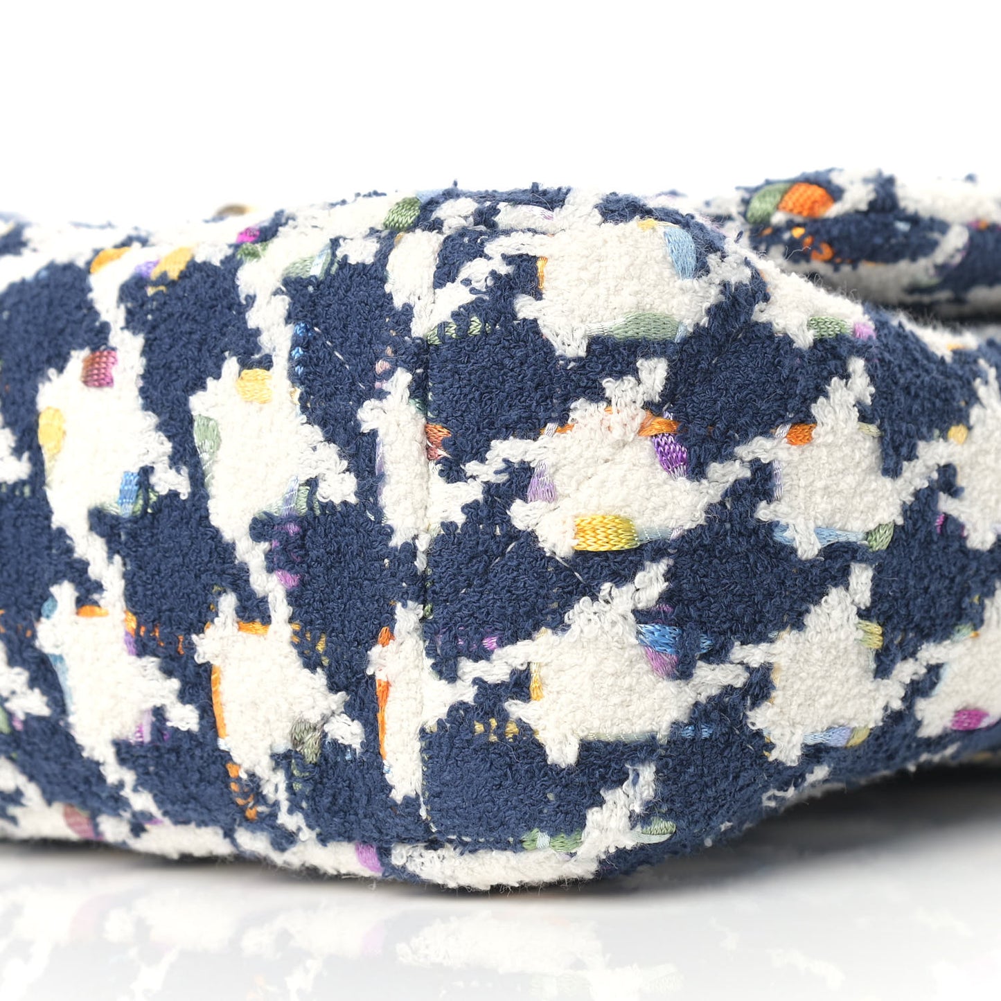 Tweed Quilted Medium Chanel 19 Flap Ecru Navy Blue Multicolor