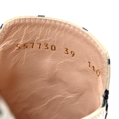 Gucci Azalea Calfskin GG Monogram Bi-Color Debossed Womens Princetown Slippers 39 White Black 7 of 9