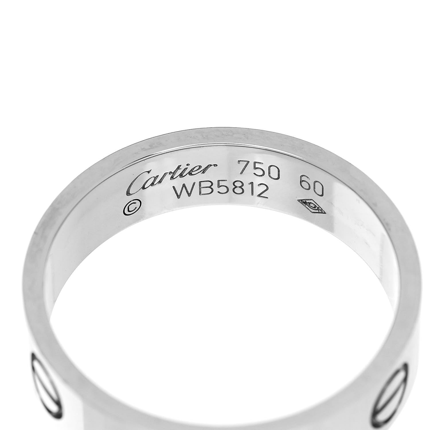 Cartier 18K White Gold 5.5mm LOVE Ring 60 9 4 of 4