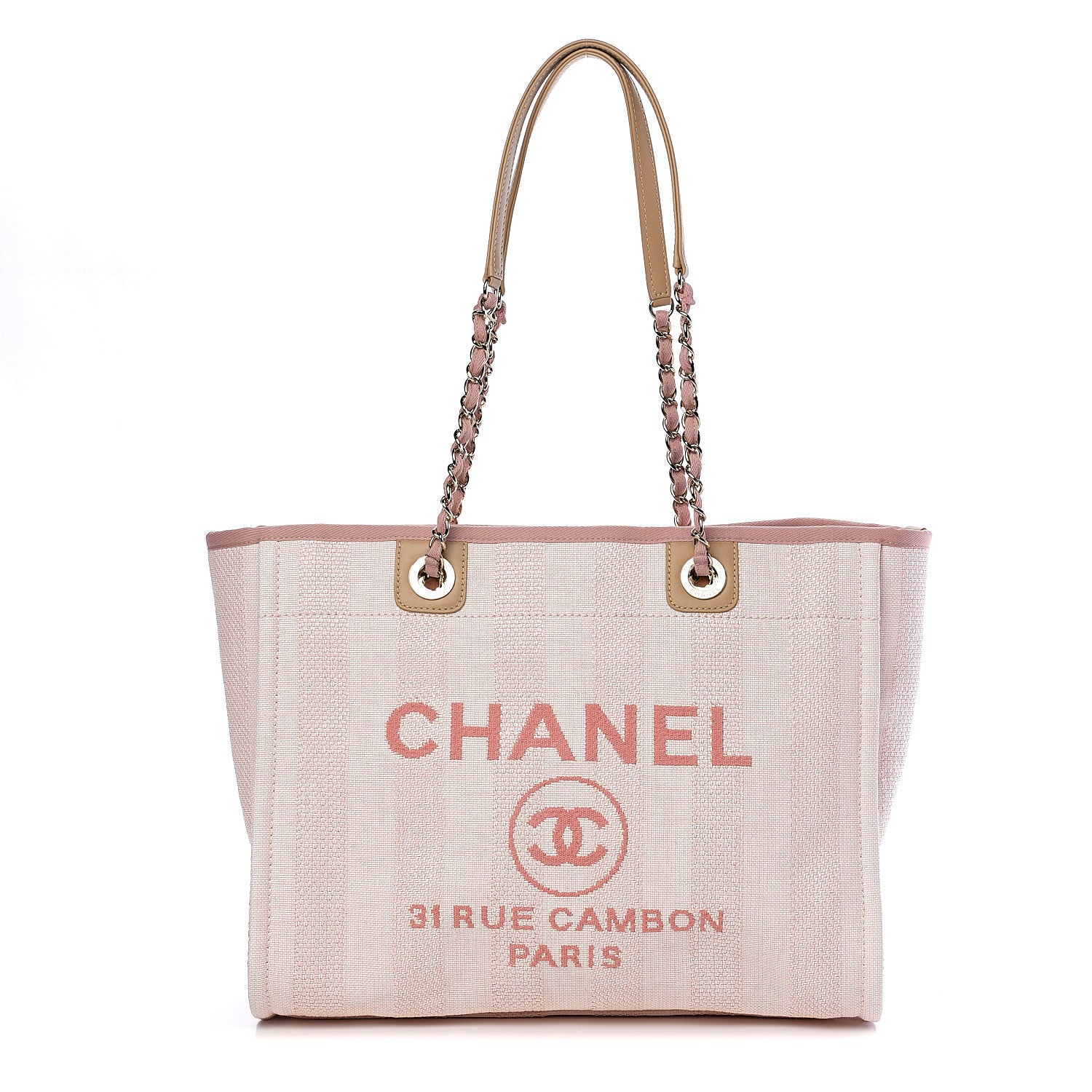 Chanel Mixed Fibers Striped Small Deauville Tote Light Pink 1 of 9