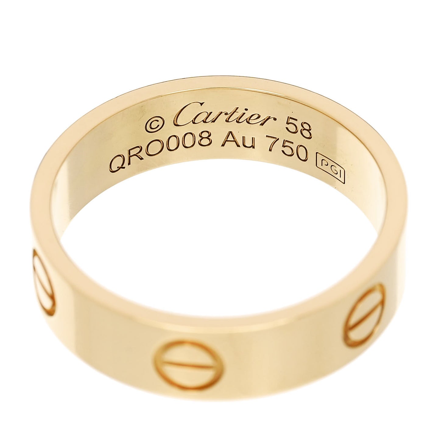 18K Yellow Gold 5.5mm LOVE Ring 58 8.25