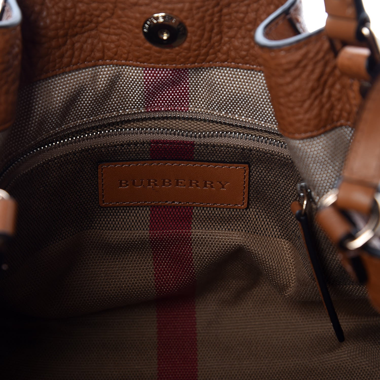 Burberry Grainy Calfskin House Check Small Maidstone Saddle Brown 7 of 10