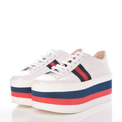 Gucci Calfskin Peggy Platform Sneakers 39.5 White 3 of 11