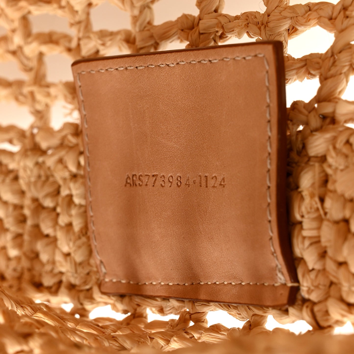 Raffia Calfskin Oxalis Shoulder Bag Naturale Vintage Brown