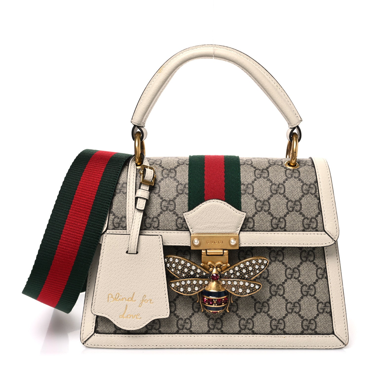Gucci GG Supreme Monogram Small Queen Margaret Top Handle Bag White 1 of 11