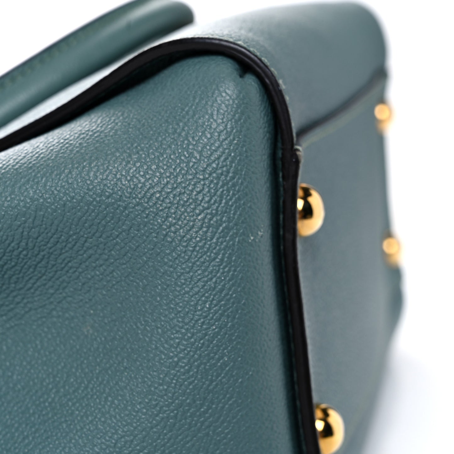 Soft Grain Calfskin Medium Buckle Tote Celadon Blue