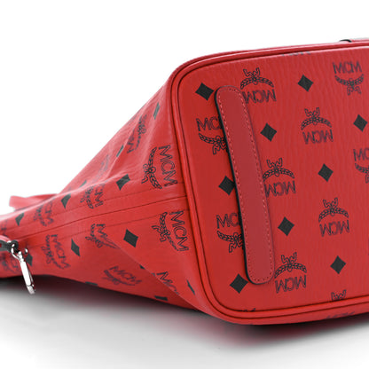 MCM Visetos Medium Liz Reversible Shopper Tote Candy Red 6 of 12