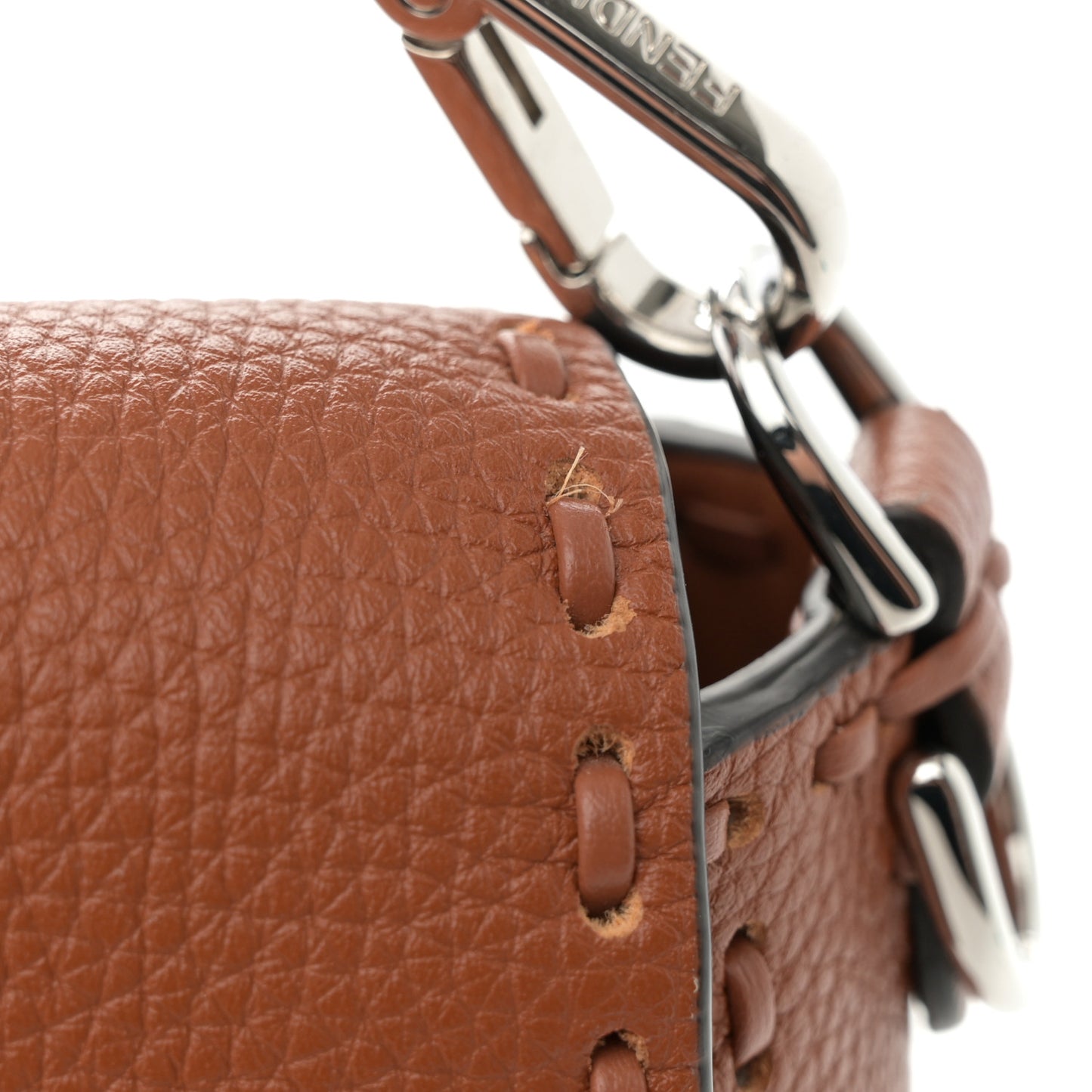 Cuoio Roma Sellerissima Nappa Sintetica Tape Stitch Baguette Brandy