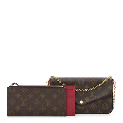 Louis Vuitton Monogram Pochette Felicie Chain Wallet Fuchsia 1 of 11