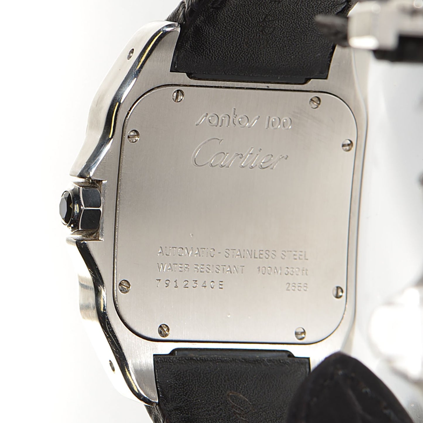 Stainless Steel Alligator 38mm Santos 100 Automatic Watch
