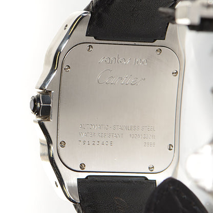 Cartier Stainless Steel Alligator 38mm Santos 100 Automatic Watch 6 of 8