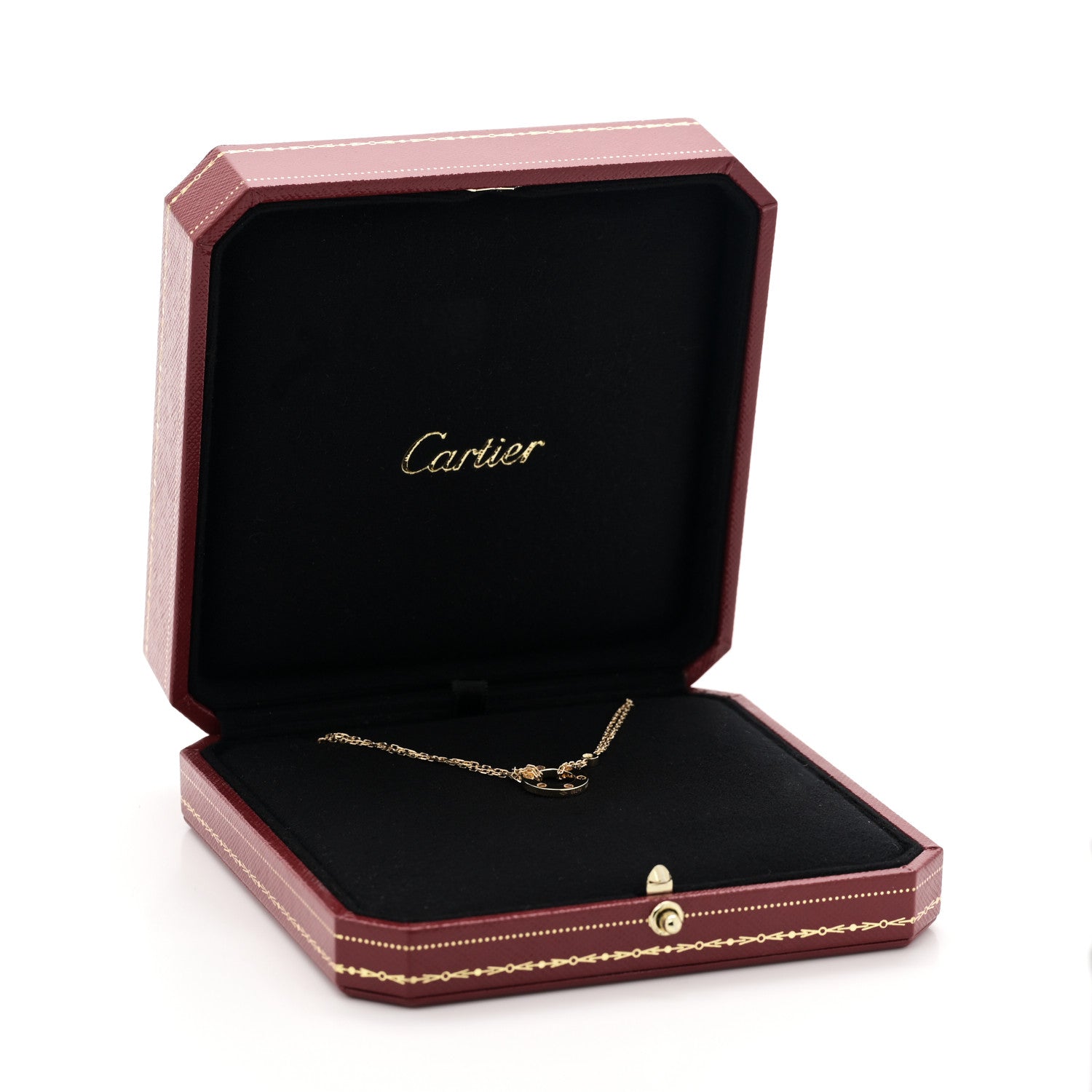 Cartier 18K Yellow Gold 2 Diamond LOVE Necklace 7 of 7