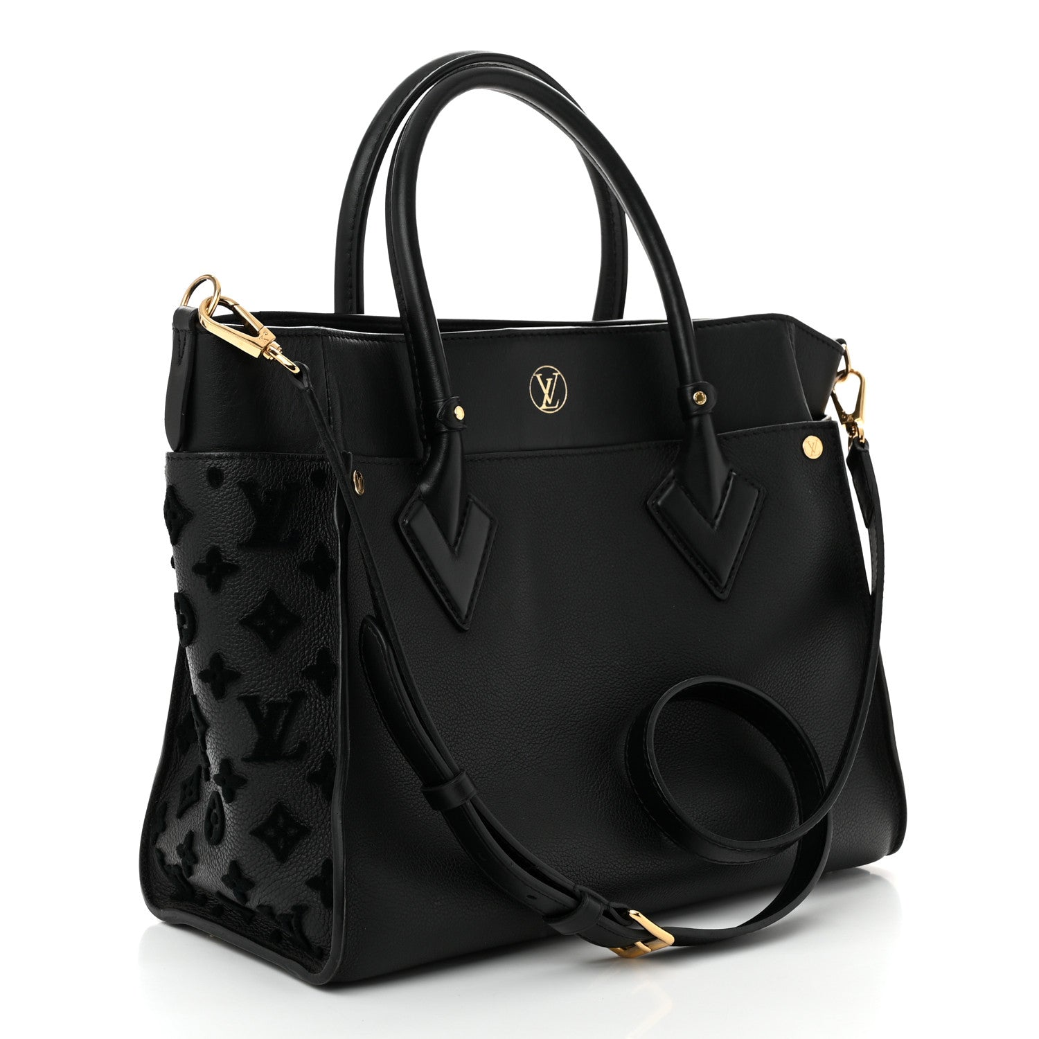 Louis Vuitton Calfskin Monogram Tufting On My Side Black 3 of 9