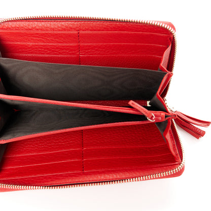 Gucci Pebbled Calfskin Soho Zip Around Wallet Red 5 of 8
