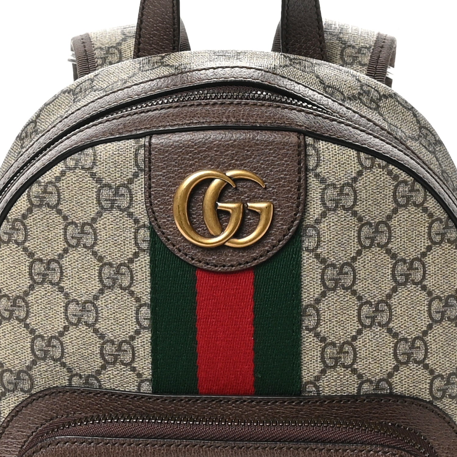 Gucci GG Supreme Monogram Calfskin Web Small Ophidia Day Backpack Beige Ebony New Acero 8 of 10