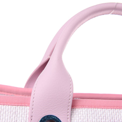 Chanel Woven Straw Raffia Large Deauville Tote Pink 10 of 11