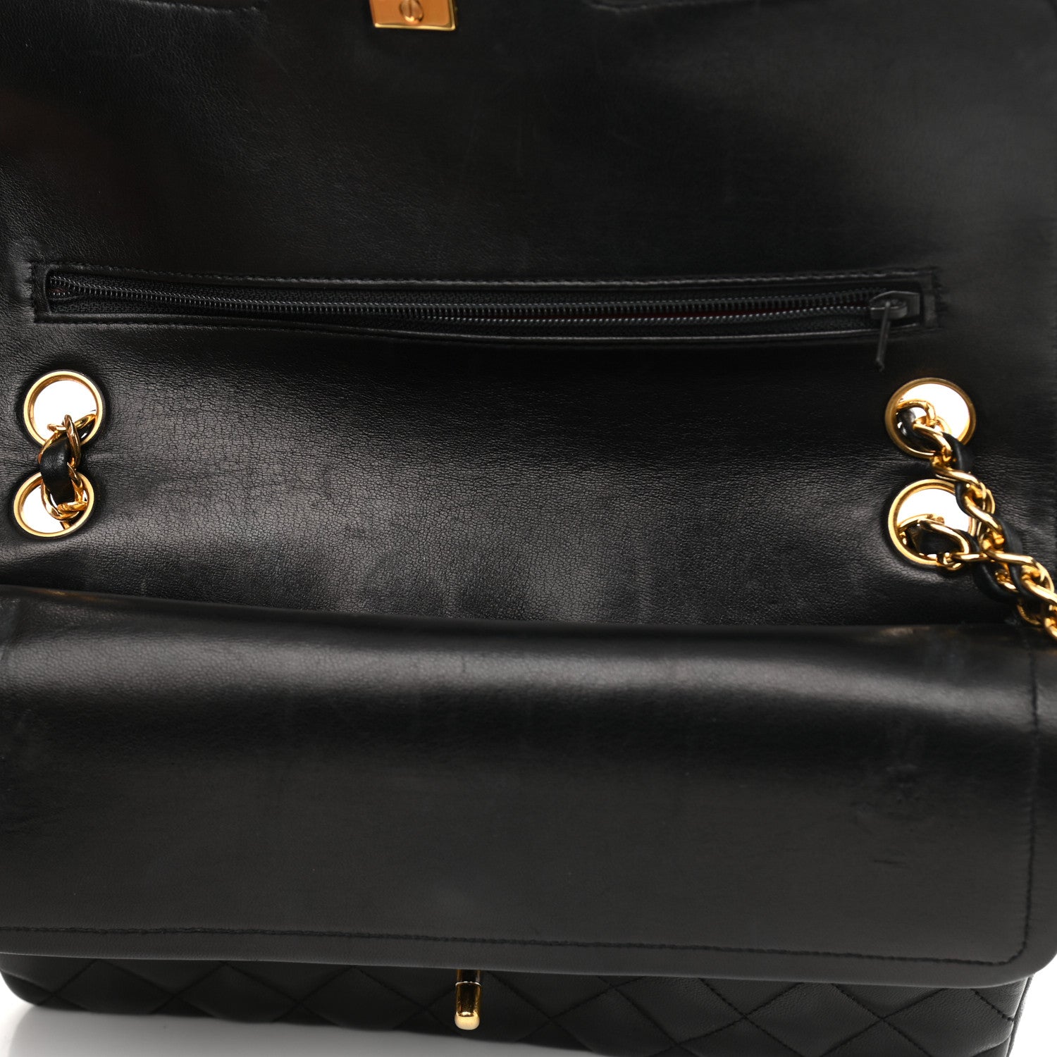 Chanel Lambskin Quilted Medium Double Flap Black 13 of 13