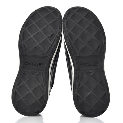 Chanel Velvet Calfskin Mixed Fibers CC Sneakers 38.5 Black 5 of 17