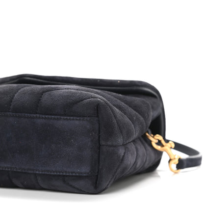 Saint Laurent Suede Toy Loulou Shoulder Bag Deep Marine 10 of 11