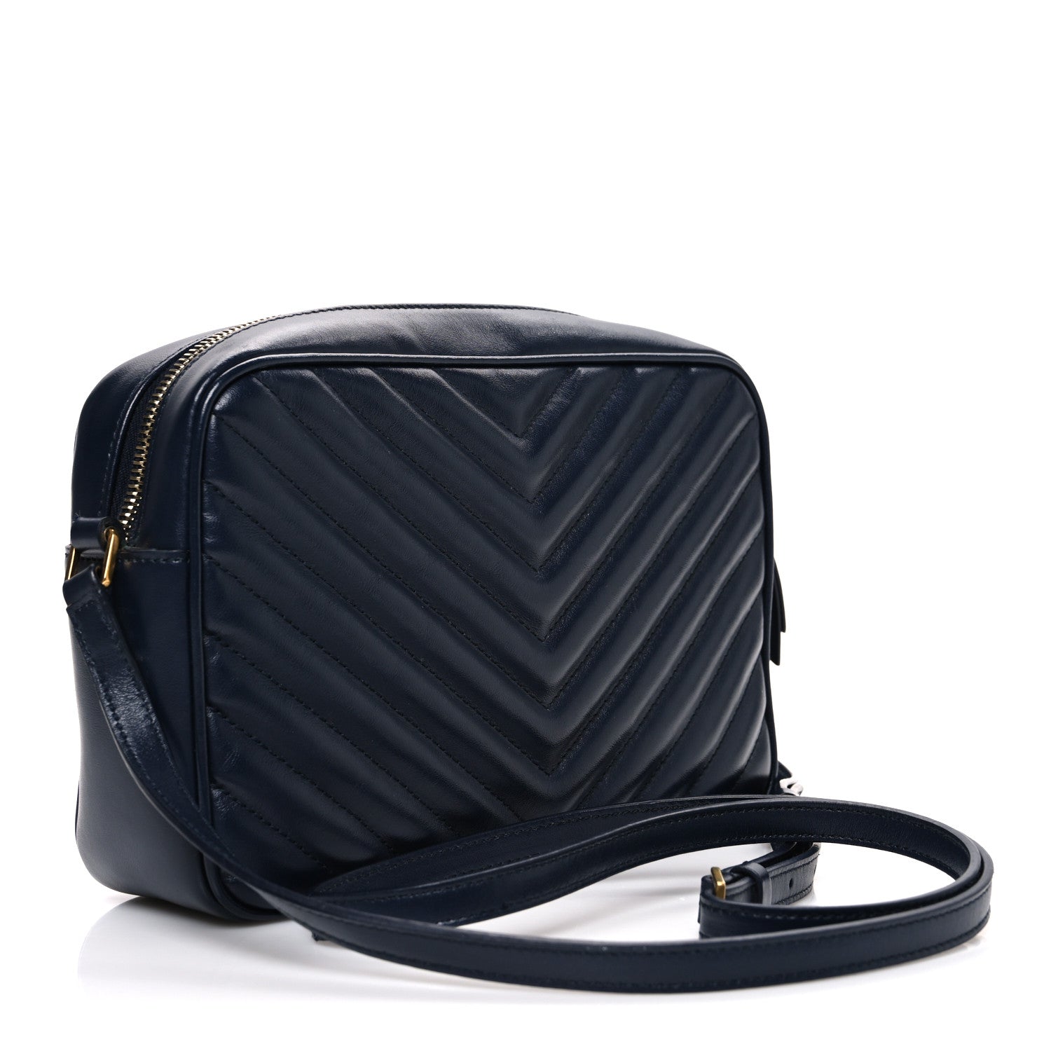 Saint Laurent Calfskin Matelasse Monogram Lou Camera Bag Deep Marine 3 of 11