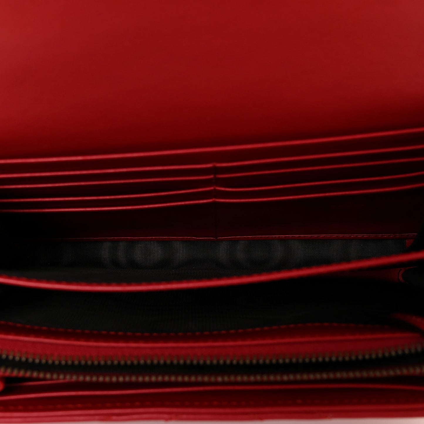 Calfskin Matelasse GG Marmont Chain Wallet Hibiscus Red