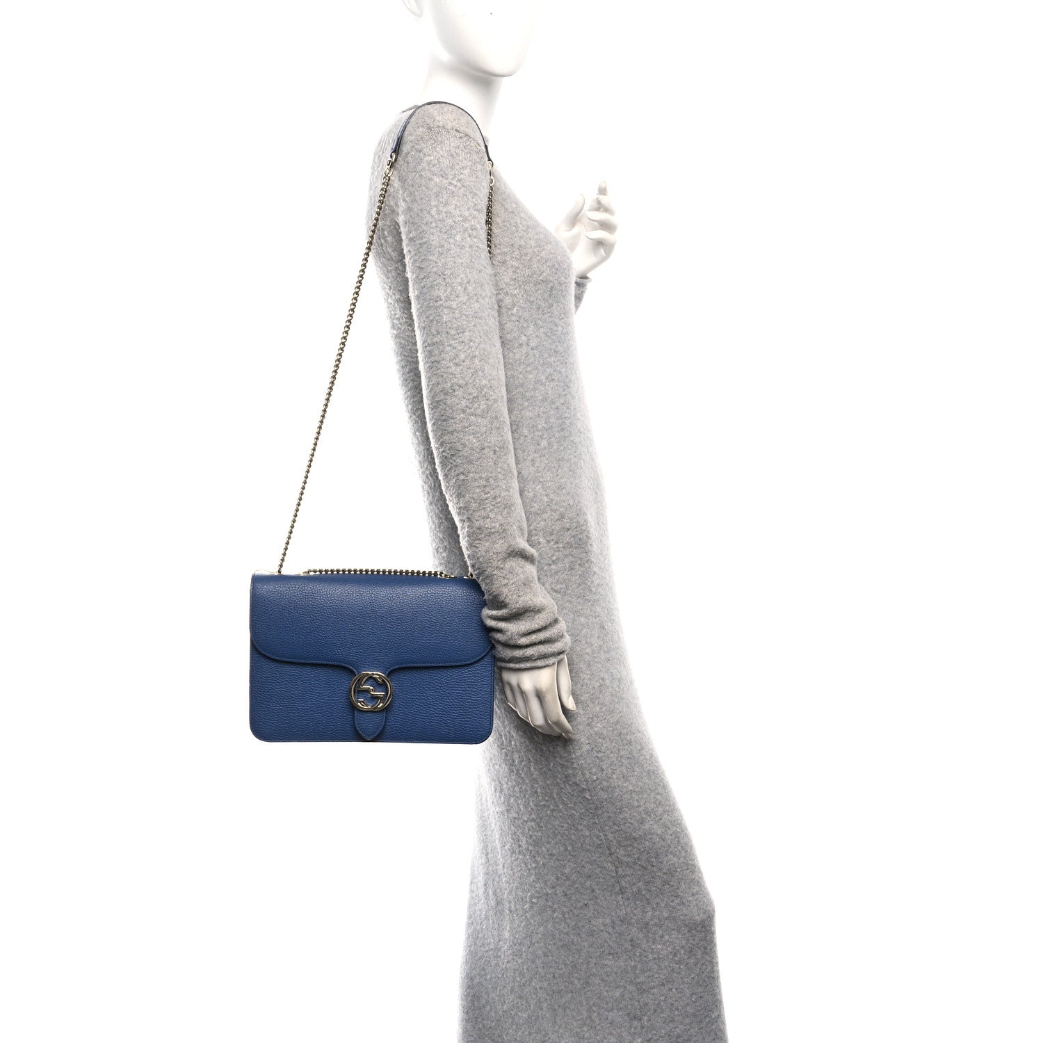 Gucci Dollar Calfskin Interlocking G Shoulder Bag Caspian 2 of 11