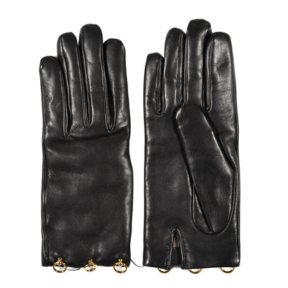 Hermes Lambskin Mini Dog Gloves 7 Black 1 of 5