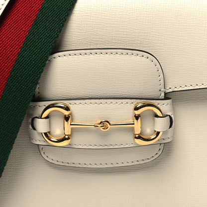 Gucci Azalea Calfskin Web Mini Horsebit 1955 Shoulder Bag Mystic White 8 of 11