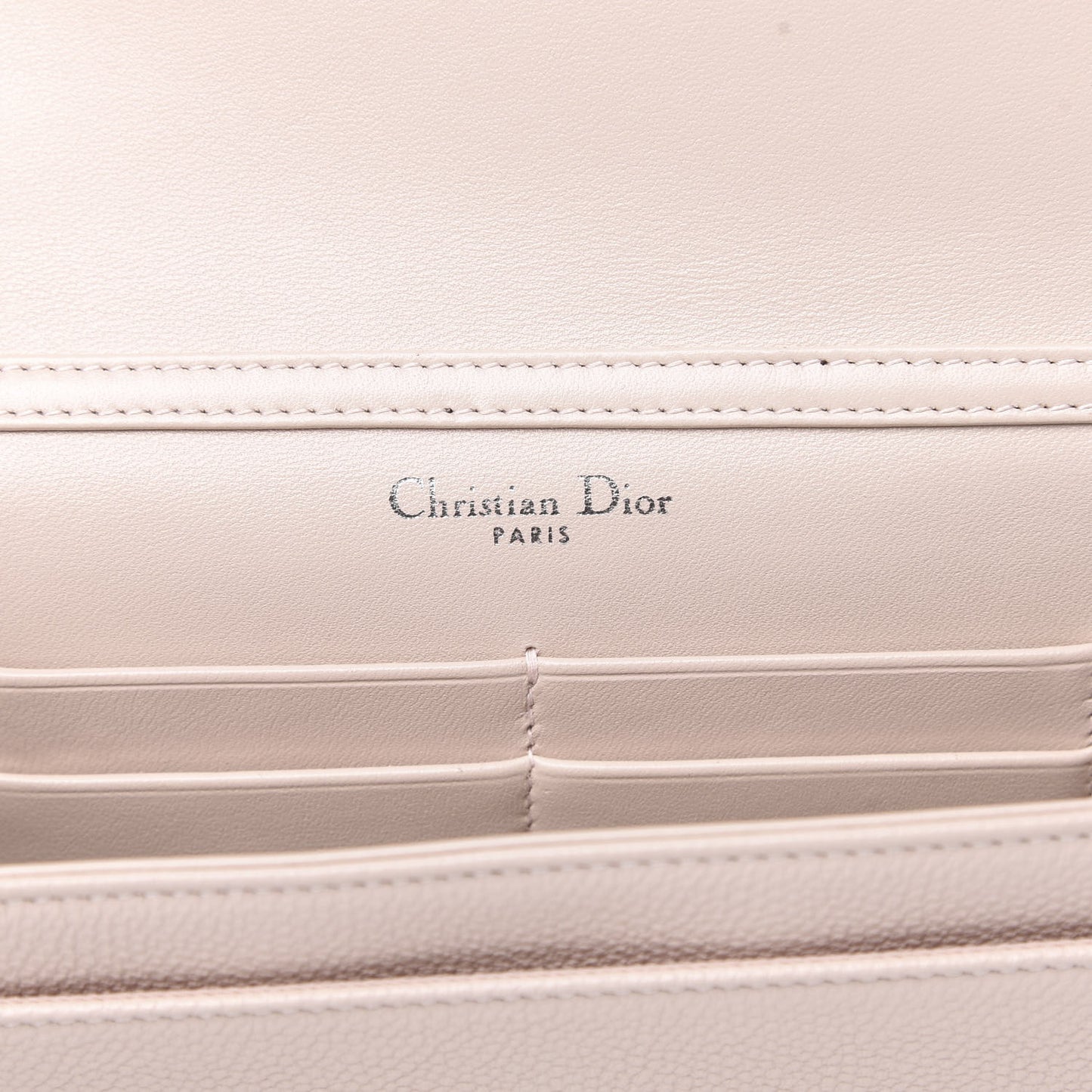 Grained Calfskin Diorama Wallet on Chain Pouch Rose Poudre